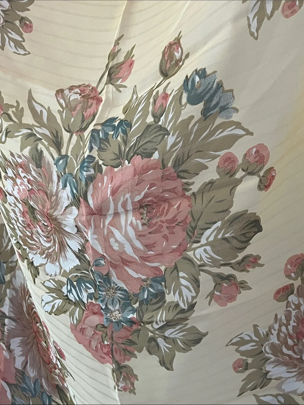 Vintage Echo Silk Scarf Sheer Floral Yellow 34x36 Cottagecore Romantic Square